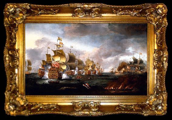 framed  Adriaen Van Diest The Battle of Lowestoft, ta009-2